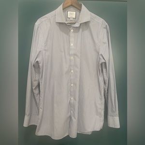 Chareles Tyrwhitt Extra Slim Fit Non-Iron Bengal Stripe Size 17/35in